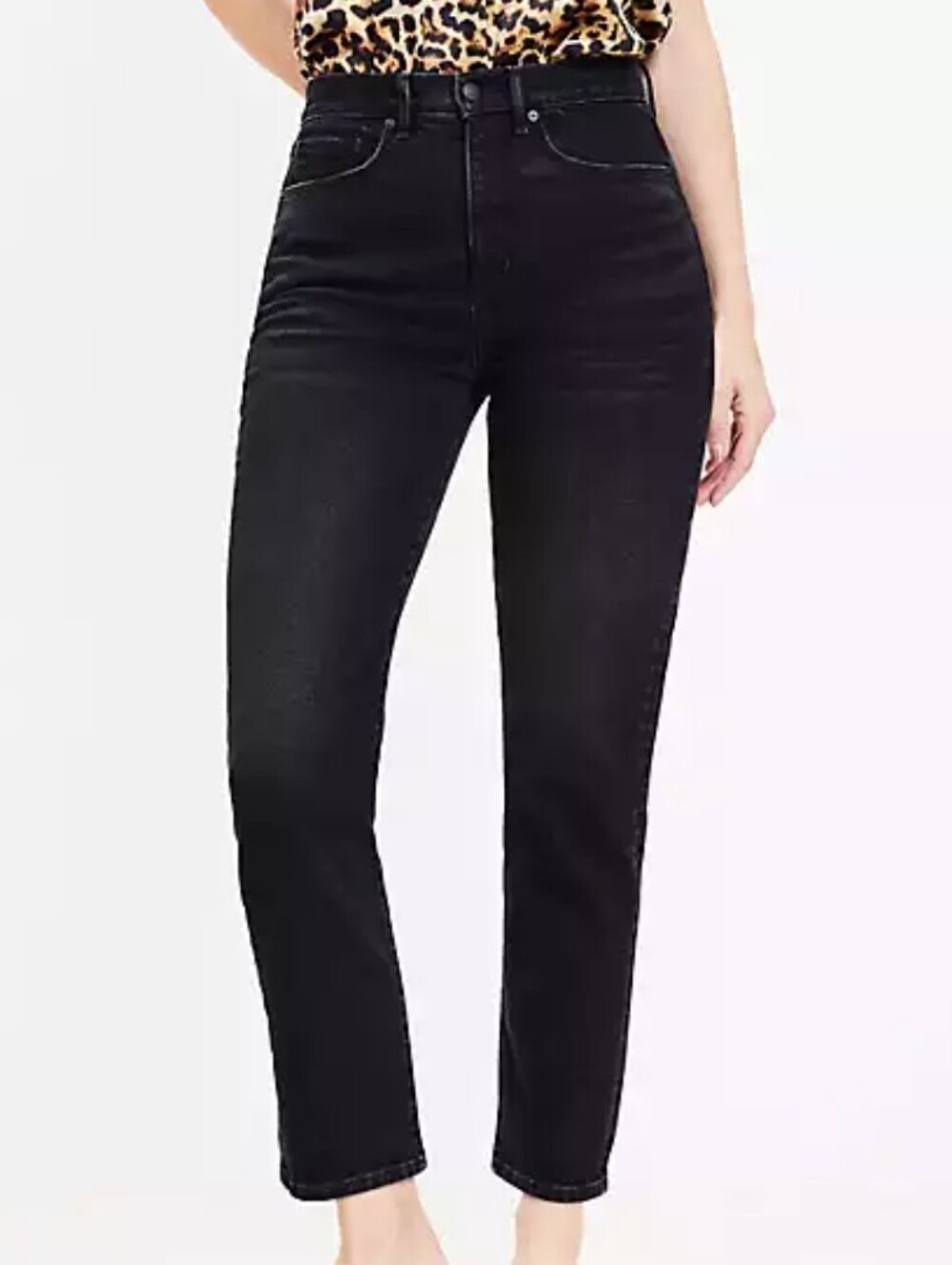 LOFT Black The Slim Super High Rise Black Jeans Worn Just A Few Times Size 29/8